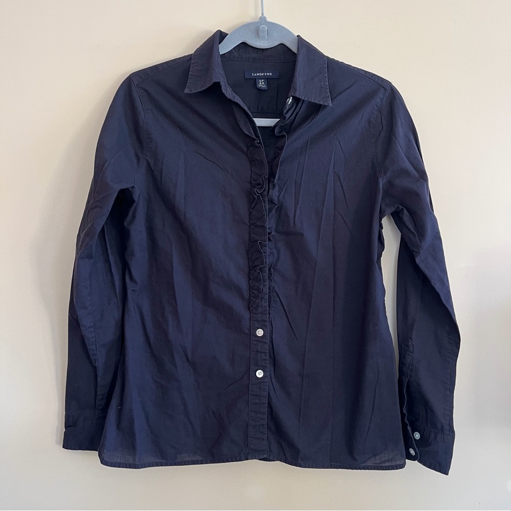 Lands End navy blouse